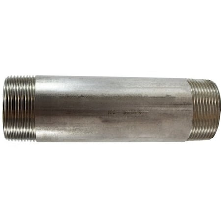 Pipe Nipple, Corrosion Resistant, 112 Nominal, 9 Length, MNPT, SCH 40STD, 150 Psi WOG At 15